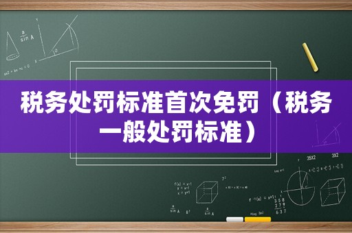稅務處罰標準首次免罰（稅務一般處罰標準）
