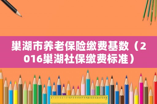 巢湖市養老保險繳費基數（2016巢湖社保繳費標準）