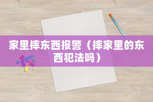 家里摔東西報(bào)警（摔家里的東西犯法嗎）