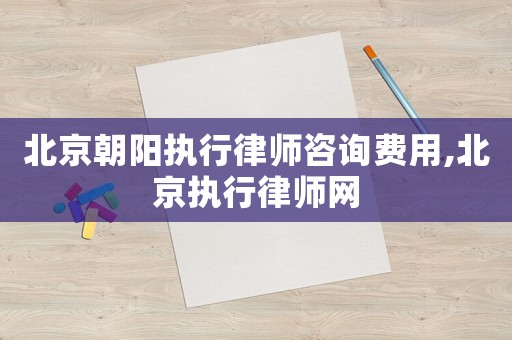 北京朝陽執行律師咨詢費用,北京執行律師網
