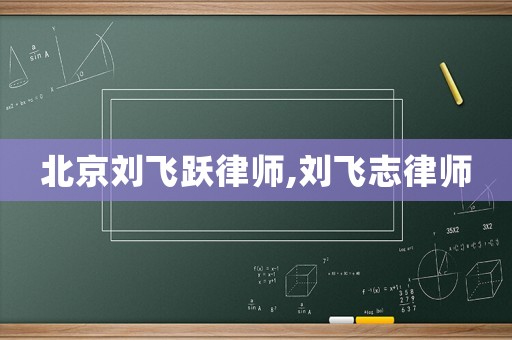 北京劉飛躍律師,劉飛志律師