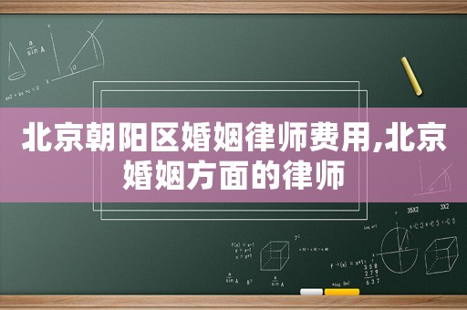 北京朝陽區(qū)婚姻律師費(fèi)用,北京婚姻方面的律師