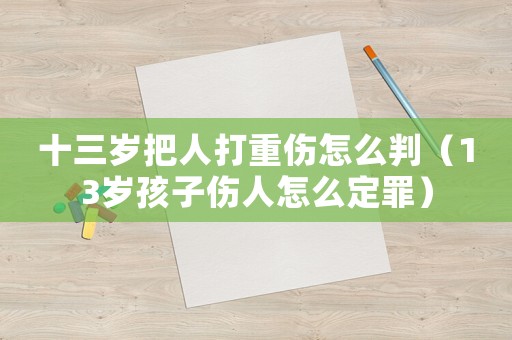 十三歲把人打重傷怎么判（13歲孩子傷人怎么定罪）