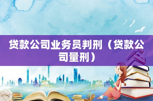 貸款公司業務員判刑（貸款公司量刑）