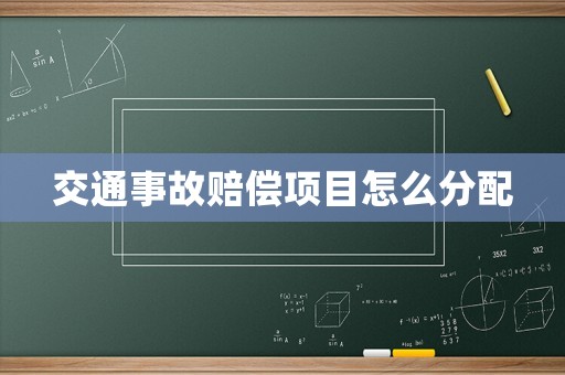 交通事故賠償項目怎么分配