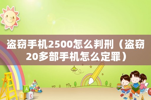 盜竊手機2500怎么判刑（盜竊20多部手機怎么定罪）