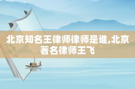 北京知名王律師律師是誰,北京著名律師王飛