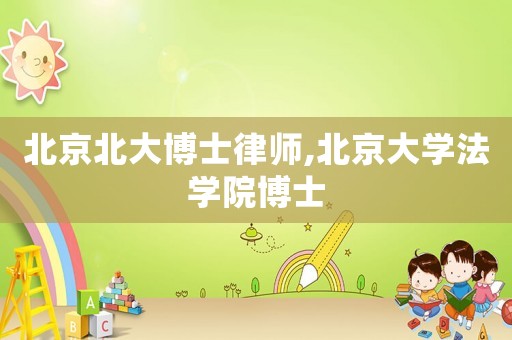 北京北大博士律師,北京大學法學院博士