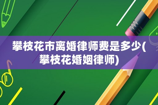 攀枝花市離婚律師費是多少(攀枝花婚姻律師)