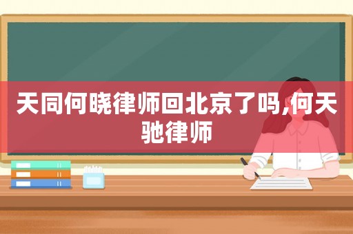 天同何曉律師回北京了嗎,何天馳律師