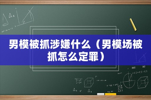 男模被抓涉嫌什么（男模場被抓怎么定罪）