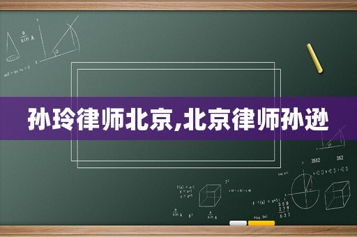 孫玲律師北京,北京律師孫遜