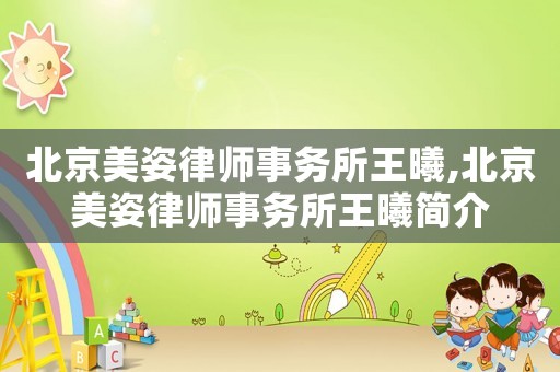 北京美姿律師事務所王曦,北京美姿律師事務所王曦簡介