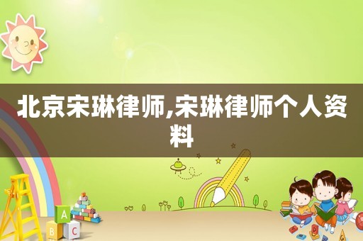 北京宋琳律師,宋琳律師個人資料