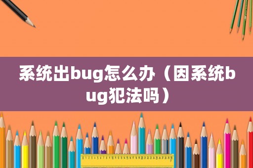 系統出bug怎么辦（因系統bug犯法嗎）