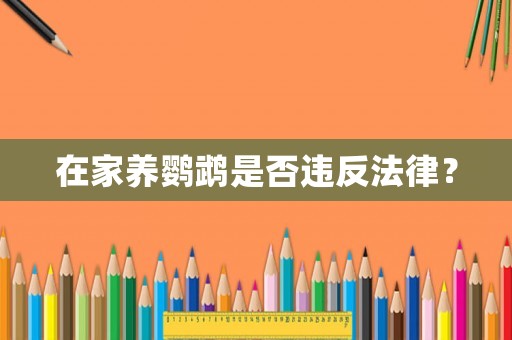 在家養鸚鵡是否違反法律？