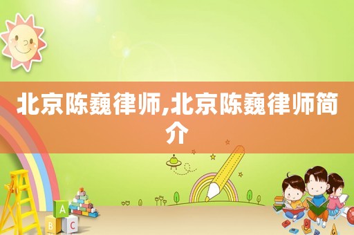 北京陳巍律師,北京陳巍律師簡介