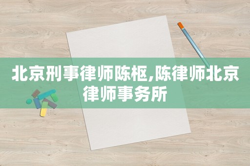 北京刑事律師陳樞,陳律師北京律師事務所