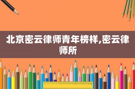 北京密云律師青年榜樣,密云律師所