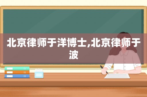 北京律師于洋博士,北京律師于波
