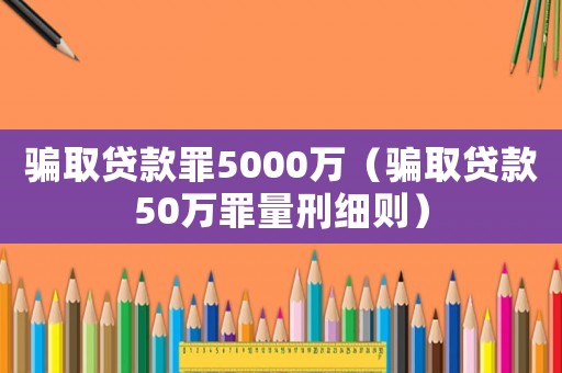 騙取貸款罪5000萬（騙取貸款50萬罪量刑細則）