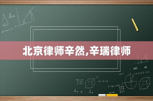 北京律師辛然,辛瑞律師