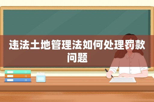 違法土地管理法如何處理罰款問題