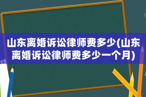 山東離婚訴訟律師費多少(山東離婚訴訟律師費多少一個月)