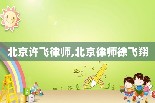 北京許飛律師,北京律師徐飛翔