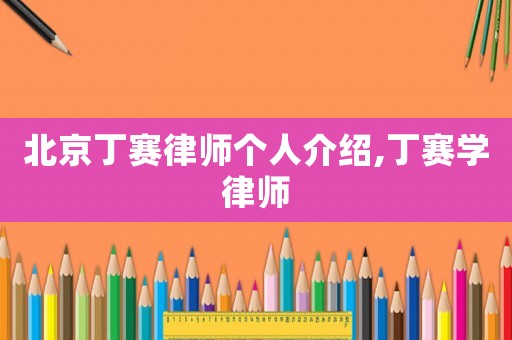 北京丁賽律師個人介紹,丁賽學律師