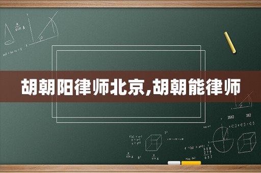 胡朝陽律師北京,胡朝能律師