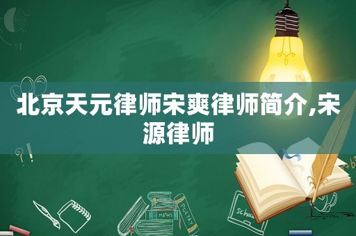 北京天元律師宋爽律師簡介,宋源律師