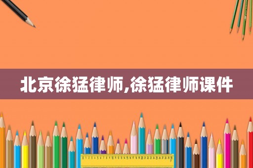 北京徐猛律師,徐猛律師課件