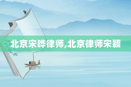 北京宋曄律師,北京律師宋穎