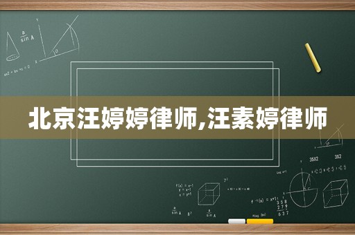 北京汪婷婷律師,汪素婷律師