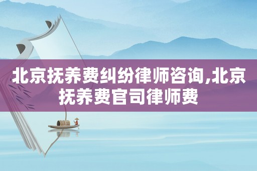 北京撫養費糾紛律師咨詢,北京撫養費官司律師費