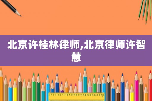 北京許桂林律師,北京律師許智慧