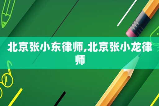北京張小東律師,北京張小龍律師