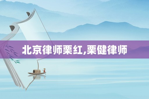 北京律師栗紅,栗健律師