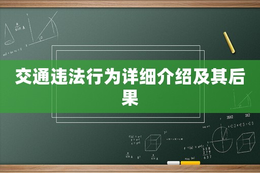 交通違法行為詳細介紹及其后果