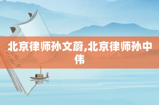 北京律師孫文蔚,北京律師孫中偉