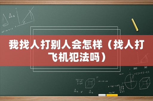 我找人打別人會怎樣（找人打飛機犯法嗎）