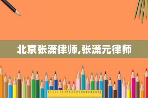 北京張瀟律師,張瀟元律師