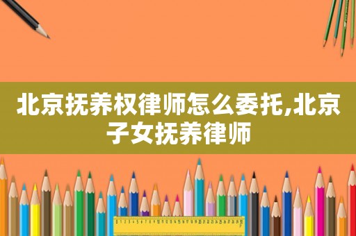 北京撫養權律師怎么委托,北京子女撫養律師