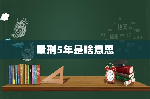 量刑5年是啥意思