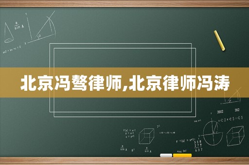 北京馮驁律師,北京律師馮濤