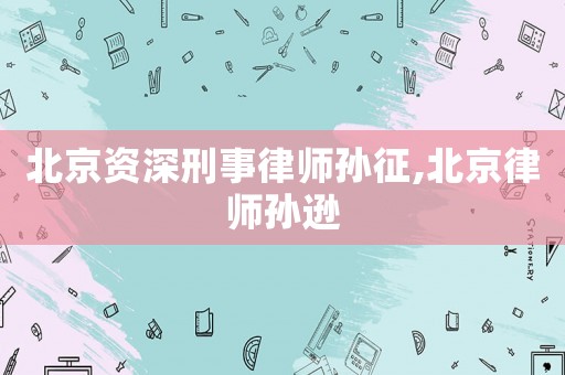 北京資深刑事律師孫征,北京律師孫遜