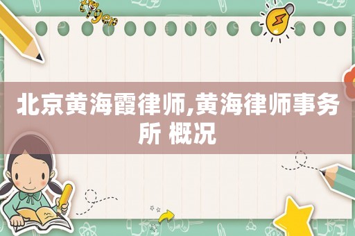 北京黃海霞律師,黃海律師事務所 概況