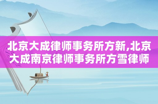 北京大成律師事務(wù)所方新,北京大成南京律師事務(wù)所方雪律師