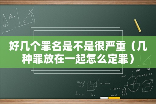 好幾個罪名是不是很嚴重（幾種罪放在一起怎么定罪）